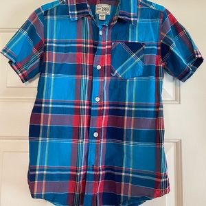 EUC shirt sleeve plaid button down